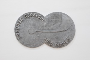 James Lewis, Country of Error (MUD RIDDLE), 2021, series of wall works, cast aluminium, lead, each 102 x 60 x 3 cm, courtesy of Galerie Hubert Winter, Vienna
