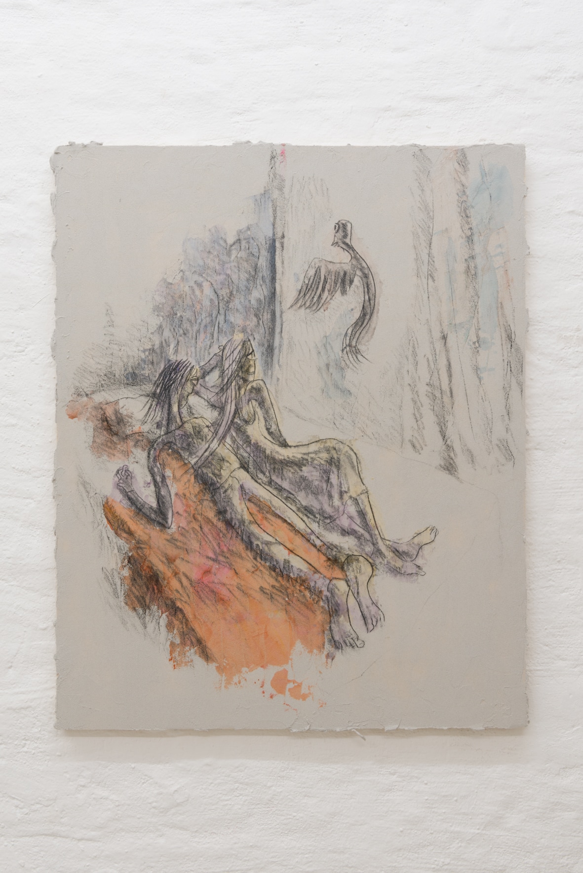 Emi Mizukami, humming bird, still alive, Acrylic and graphite on canvas, 100 x 80.5 cm, 2020