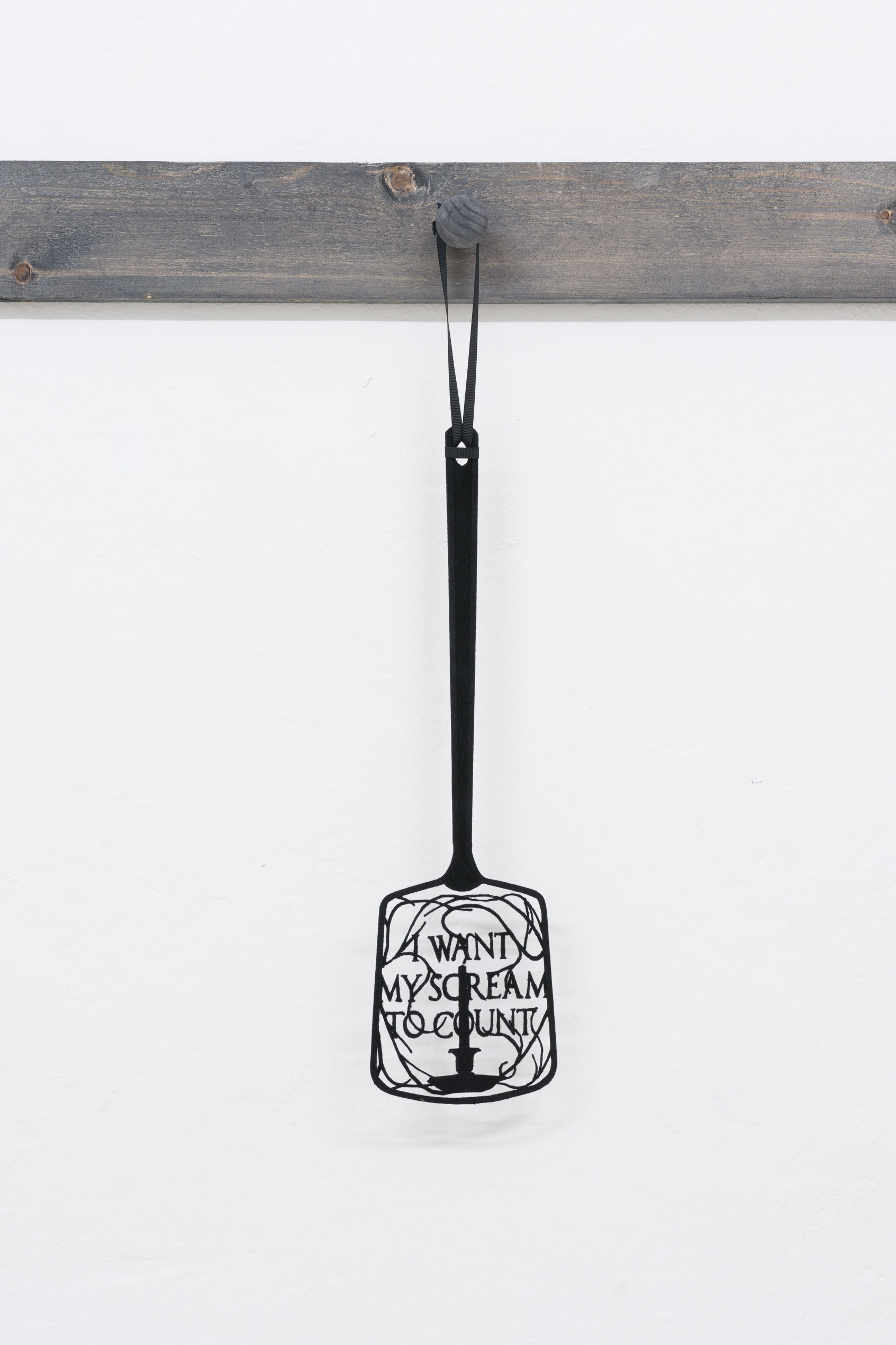 Sydney Shen, I Want My Scream to Count, 2017, 3d-printed plastic flyswatter Sydney Shen, I Want My Scream to Count, 2017, 3d-printed plastic flyswatter