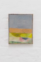 Edin Zenun, Ohne Titel, 2019, 26 x 21 cm, oil, clay, pigment and oil pastel on canvas, artist frame