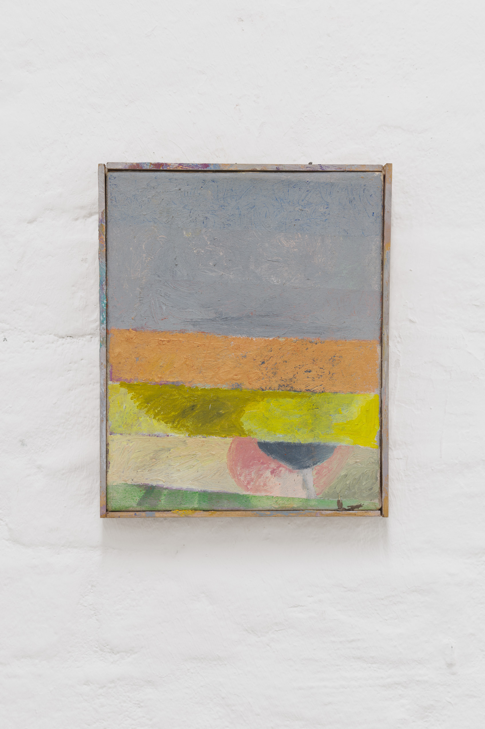 Edin Zenun, Ohne Titel, 2019, 26 x 21 cm, oil, clay, pigment and oil pastel on canvas, artist frame Edin Zenun, Ohne Titel, 2019, 26 x 21 cm, oil, clay, pigment and oil pastel on canvas, artist frame