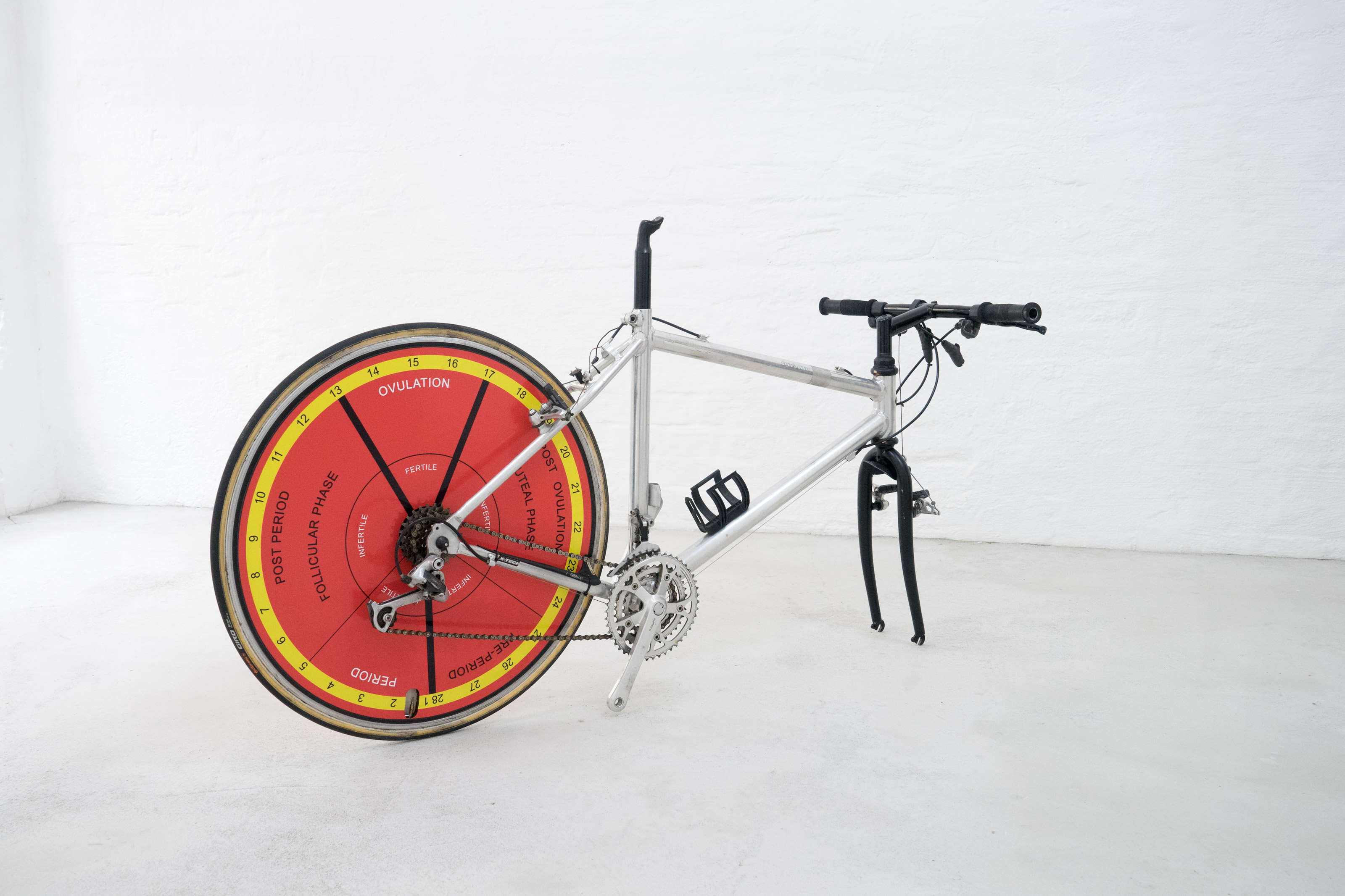 Lucia Elena Průša, Cycle, 2018, Aluminium, steel, rubber, plastic, UV-print, 14 x 85 x 60 cm Lucia Elena Průša, Cycle, 2018, Aluminium, steel, rubber, plastic, UV-print, 14 x 85 x 60 cm